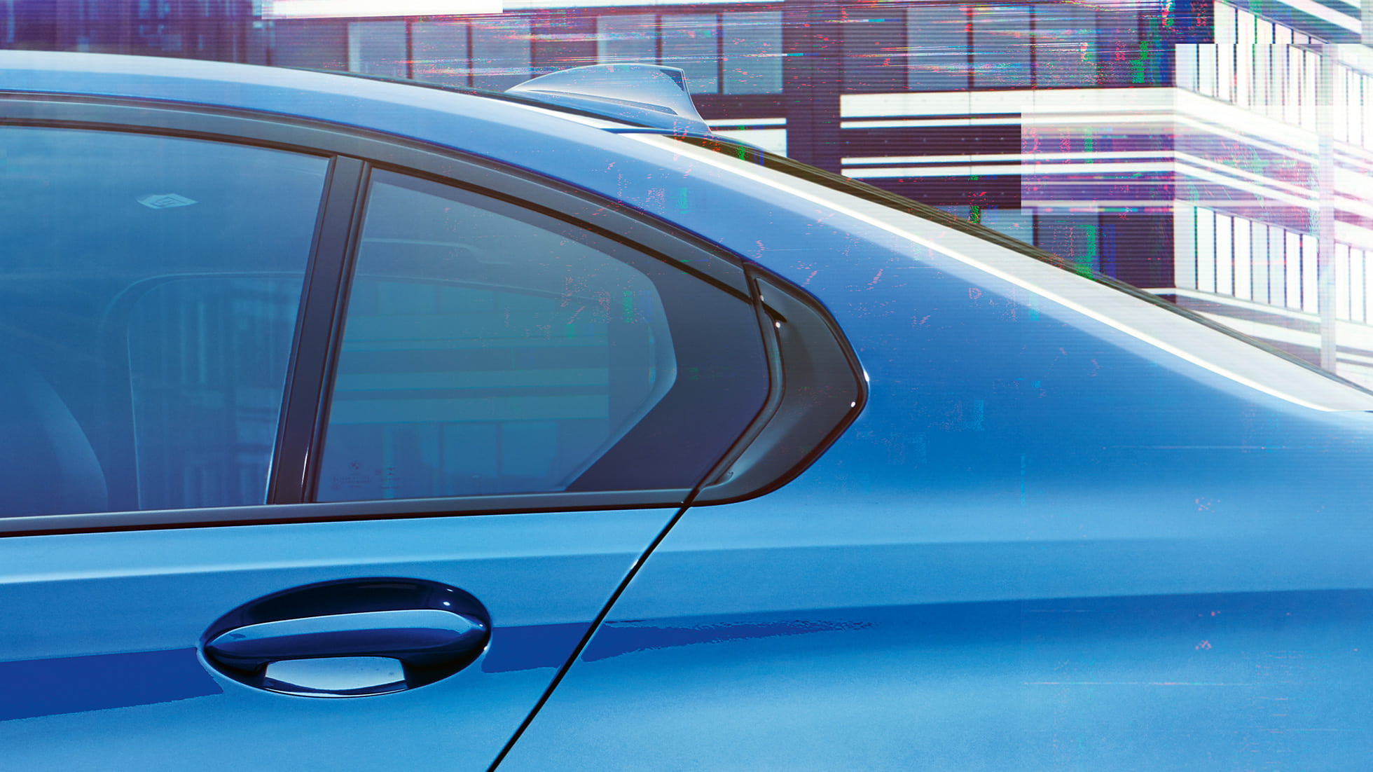 BMW 3 Series, Hofmeister-kink. Lateral detail view of the rear window with Hofmeister kink.